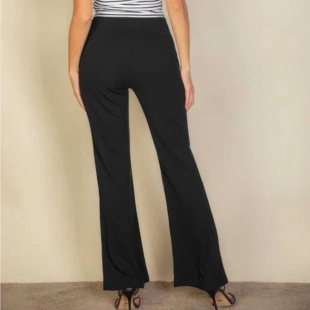 High Waist Stretch Crepe Flare Pants - Picture 6 of 6
